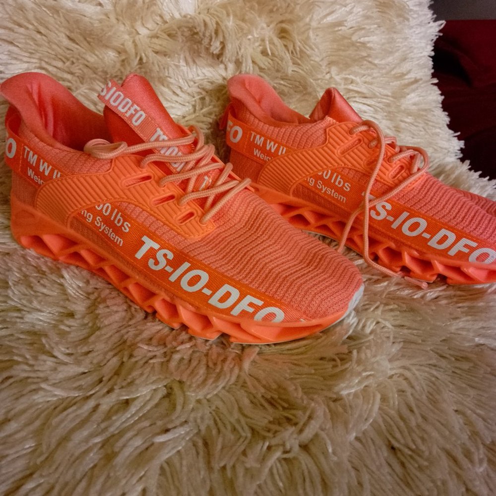 TSIODFO Sport sneaker, Orange peach 40.5 ( 9 US)